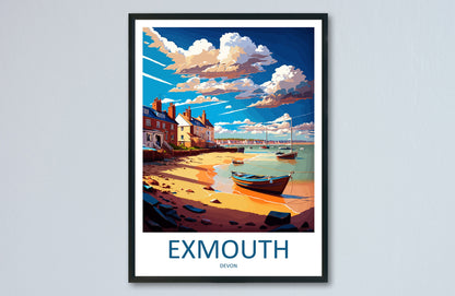 Exmouth Travel Print Wall Art Exmouth Wall Hanging Home Décor Exmouth Gift Art Lovers England Art Lover Gift Exmouth Art Poster