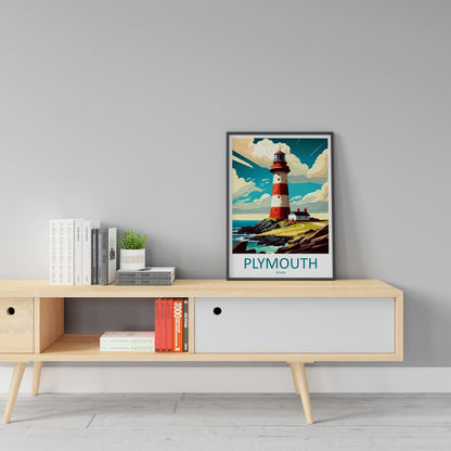 Plymouth Travel Print Wall Art Plymouth Wall Hanging Home Décor Plymouth Gift Art Lovers England Art Lover Gift Plymouth Art Poster