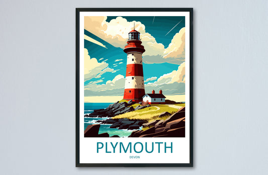 Plymouth Travel Print Wall Art Plymouth Wall Hanging Home Décor Plymouth Gift Art Lovers England Art Lover Gift Plymouth Art Poster