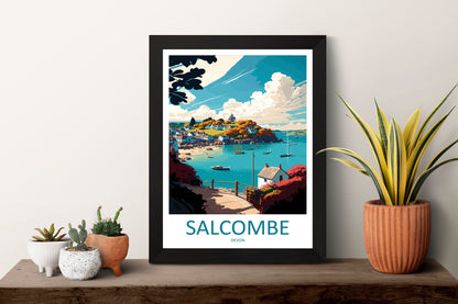 Salcombe Travel Print Wall Art Salcombe Wall Hanging Home Décor Salcombe Gift Art Lovers England Art Lover Gift Salcombe Art Poster