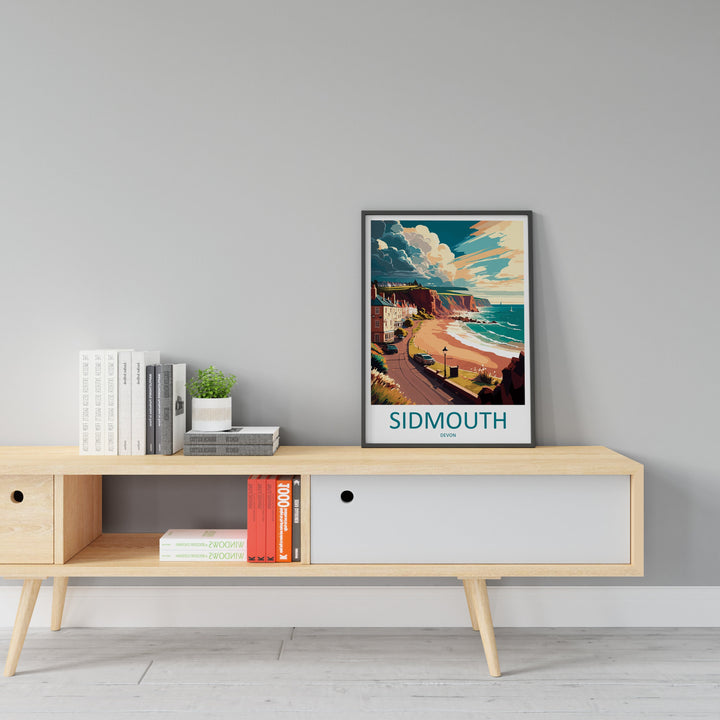 Sidmouth Travel Print Wall Art Sidmouth Wall Hanging Home Décor Sidmouth Gift Art Lovers England Art Lover Gift Sidmouth Art Poster