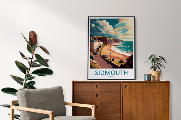 Sidmouth Travel Print Wall Art Sidmouth Wall Hanging Home Décor Sidmouth Gift Art Lovers England Art Lover Gift Sidmouth Art Poster