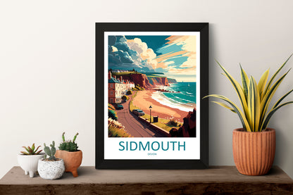 Sidmouth Travel Print Wall Art Sidmouth Wall Hanging Home Décor Sidmouth Gift Art Lovers England Art Lover Gift Sidmouth Art Poster