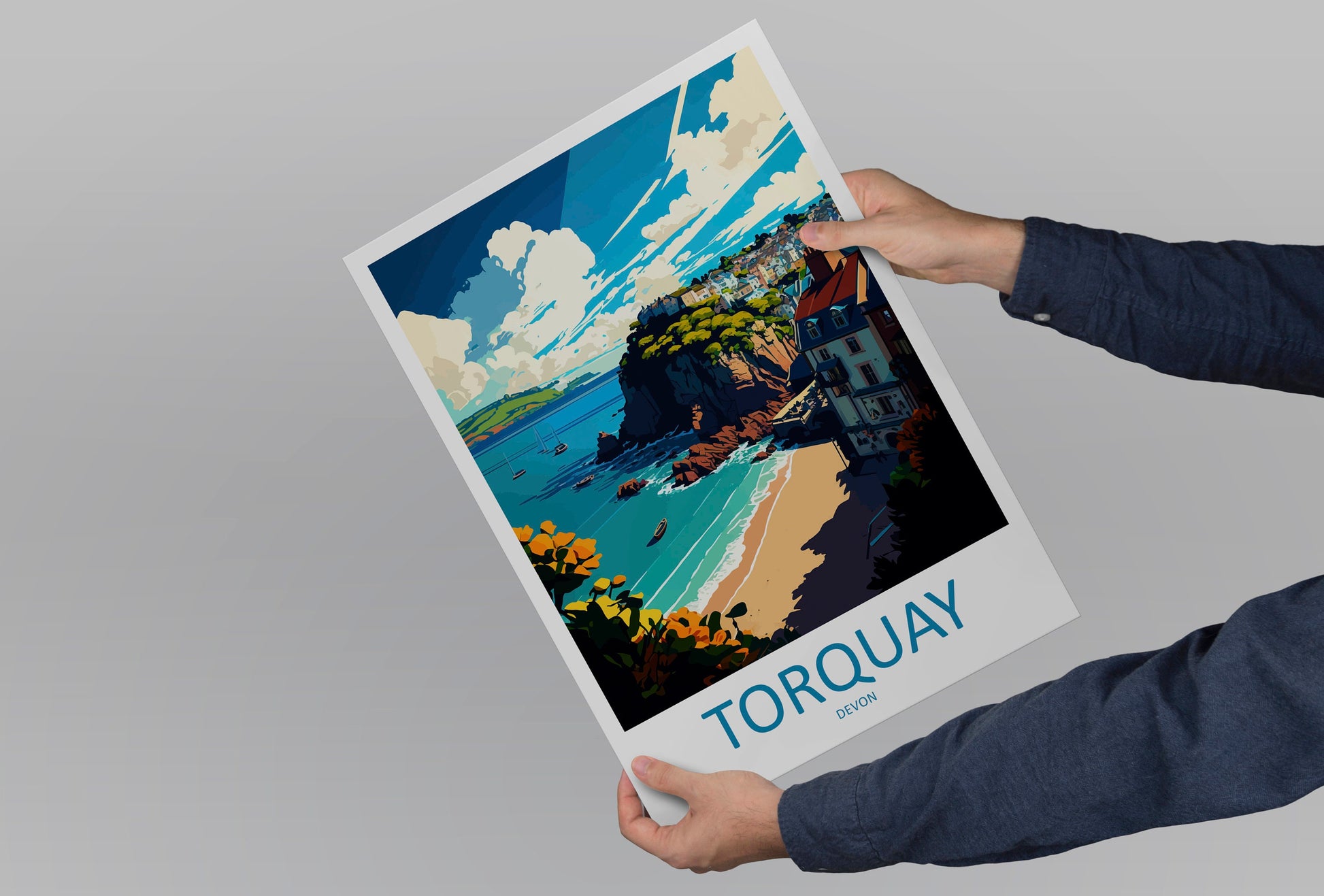 Torquay Travel Print Wall Art Torquay Wall Hanging Home Décor Torquay Gift Art Lovers England Art Lover Gift Torquay Art