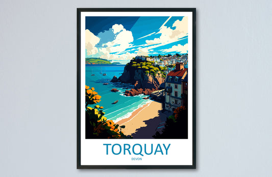 Torquay Travel Print Wall Art Torquay Wall Hanging Home Décor Torquay Gift Art Lovers England Art Lover Gift Torquay Art