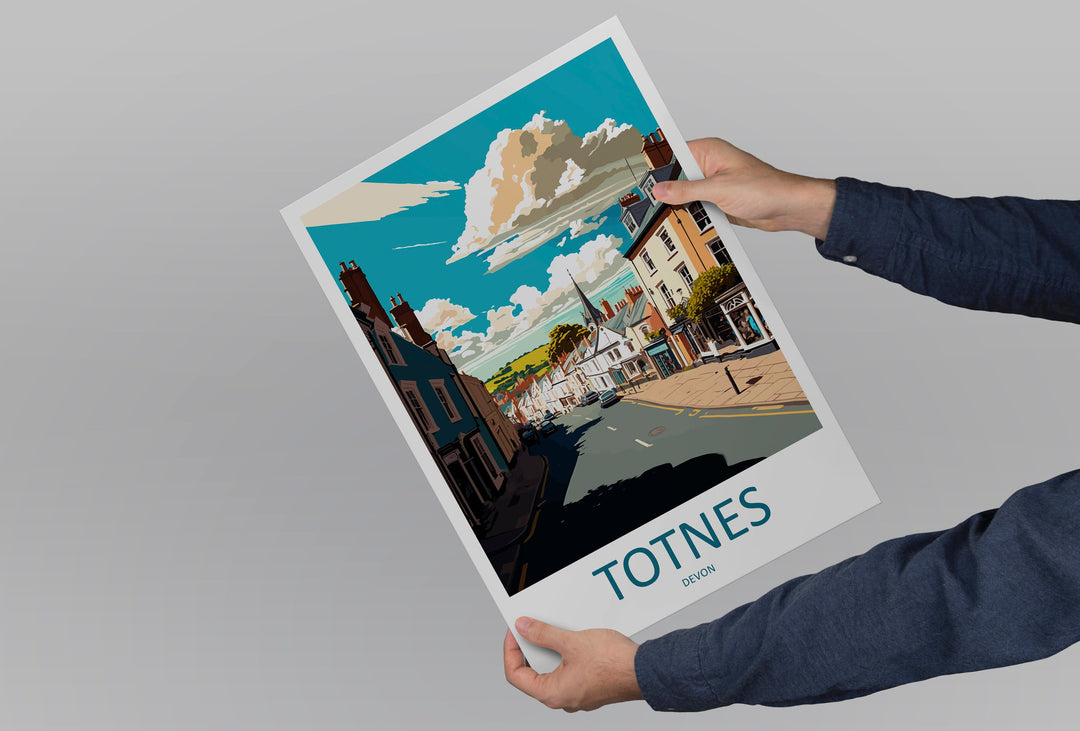 Totnes Travel Print Wall Art Totnes Wall Hanging Home Décor Totnes Gift Art Lovers England Art Lover Gift Totnes Art