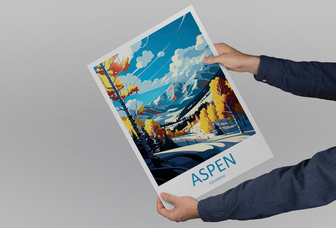 Aspen Ski Resort Travel Print Wall Art Aspen Ski Resort Wall Hanging Home Décor Aspen Ski Resort Gift Art Lovers Colorado Art Lover Gift