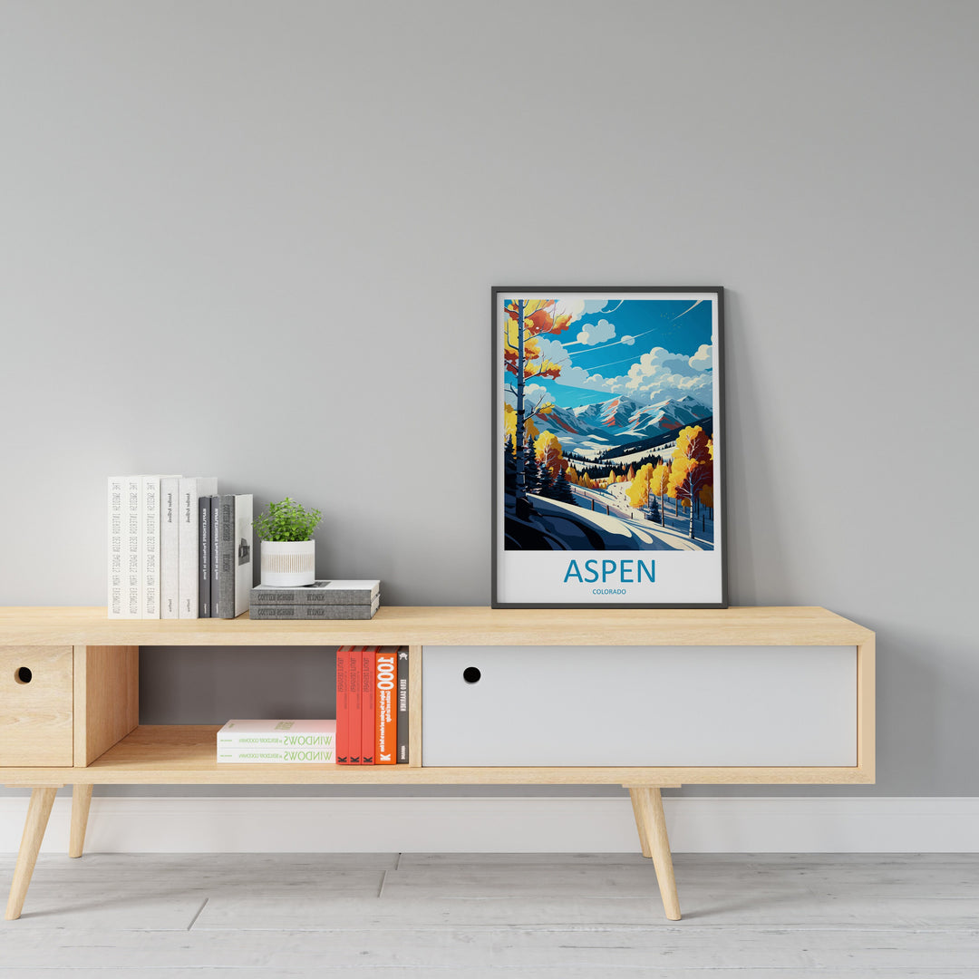 Aspen Ski Resort Travel Print Wall Art Aspen Ski Resort Wall Hanging Home Décor Aspen Ski Resort Gift Art Lovers Colorado Art Lover Gift