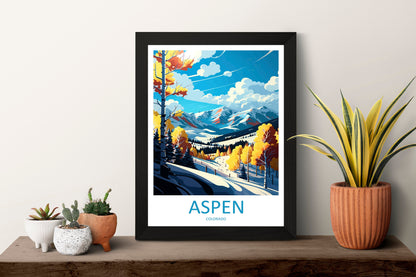 Aspen Ski Resort Travel Print Wall Art Aspen Ski Resort Wall Hanging Home Décor Aspen Ski Resort Gift Art Lovers Colorado Art Lover Gift