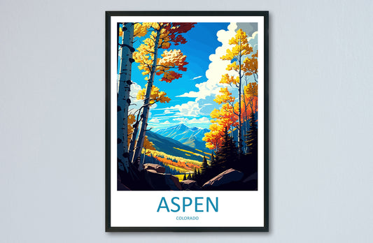 Aspen Ski Resort Travel Print Wall Art Aspen Ski Resort Wall Hanging Home Décor Aspen Ski Resort Gift Art Lovers Colorado Art Lover Gift