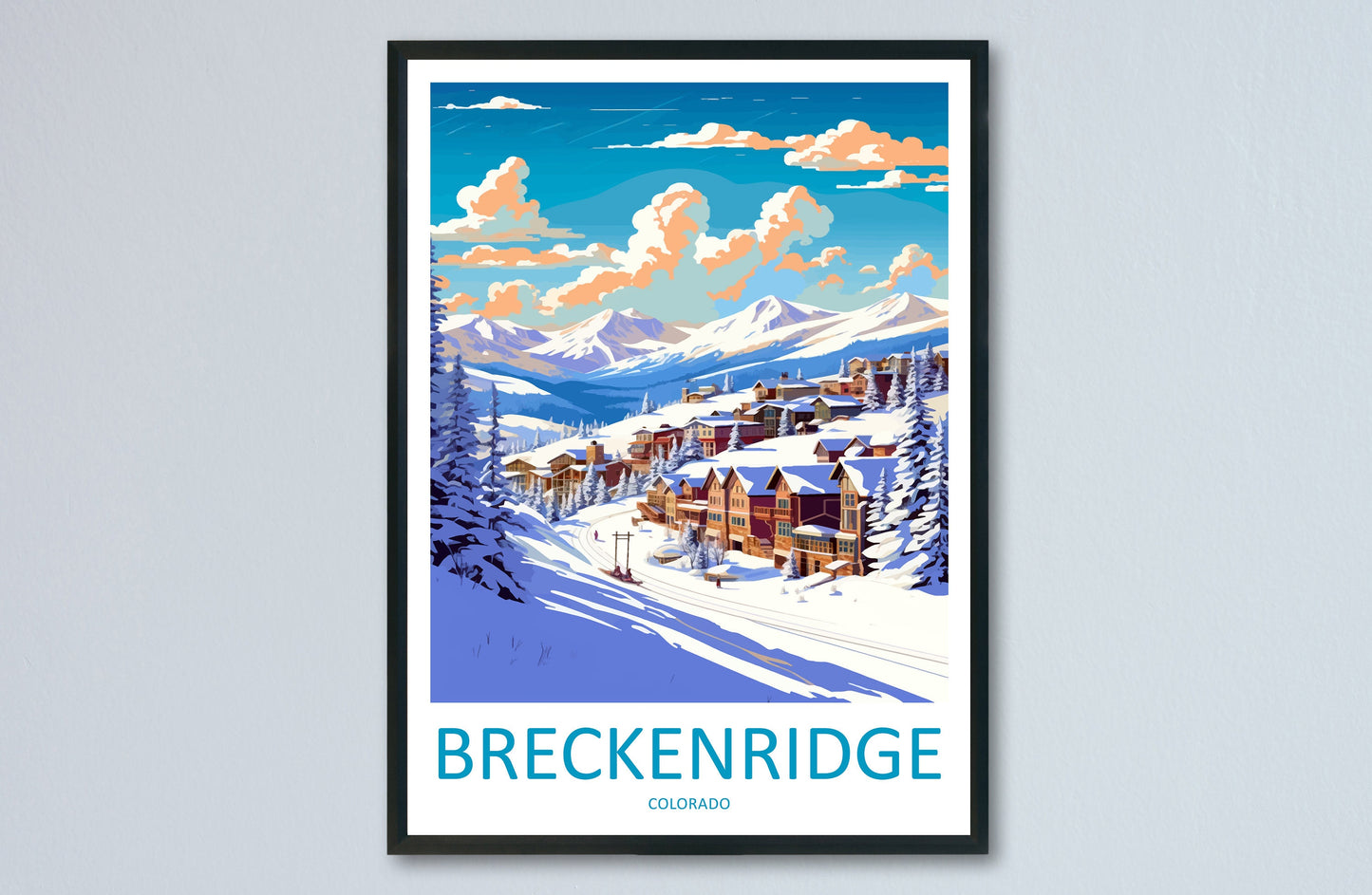 Breckenridge Travel Print Wall Art Breckenridge Wall Hanging Home Décor Breckenridge Gift Art Lovers Colorado Art Lover Gift
