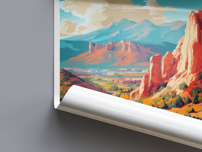 Colorado springs Travel Print Wall Art Colorado springs Wall Hanging Home Décor Colorado springs Gift Art Lovers Colorado Art Gift Lover