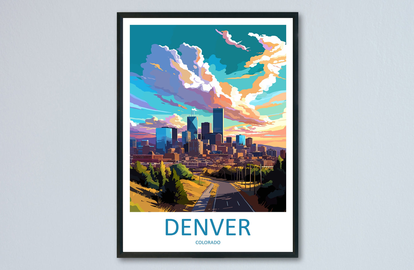 Denver Travel Print Wall Art Denver Wall Hanging Home Décor Denver Gift Art Lovers Colorado Art Gift Lover Print For Denver Lovers Print