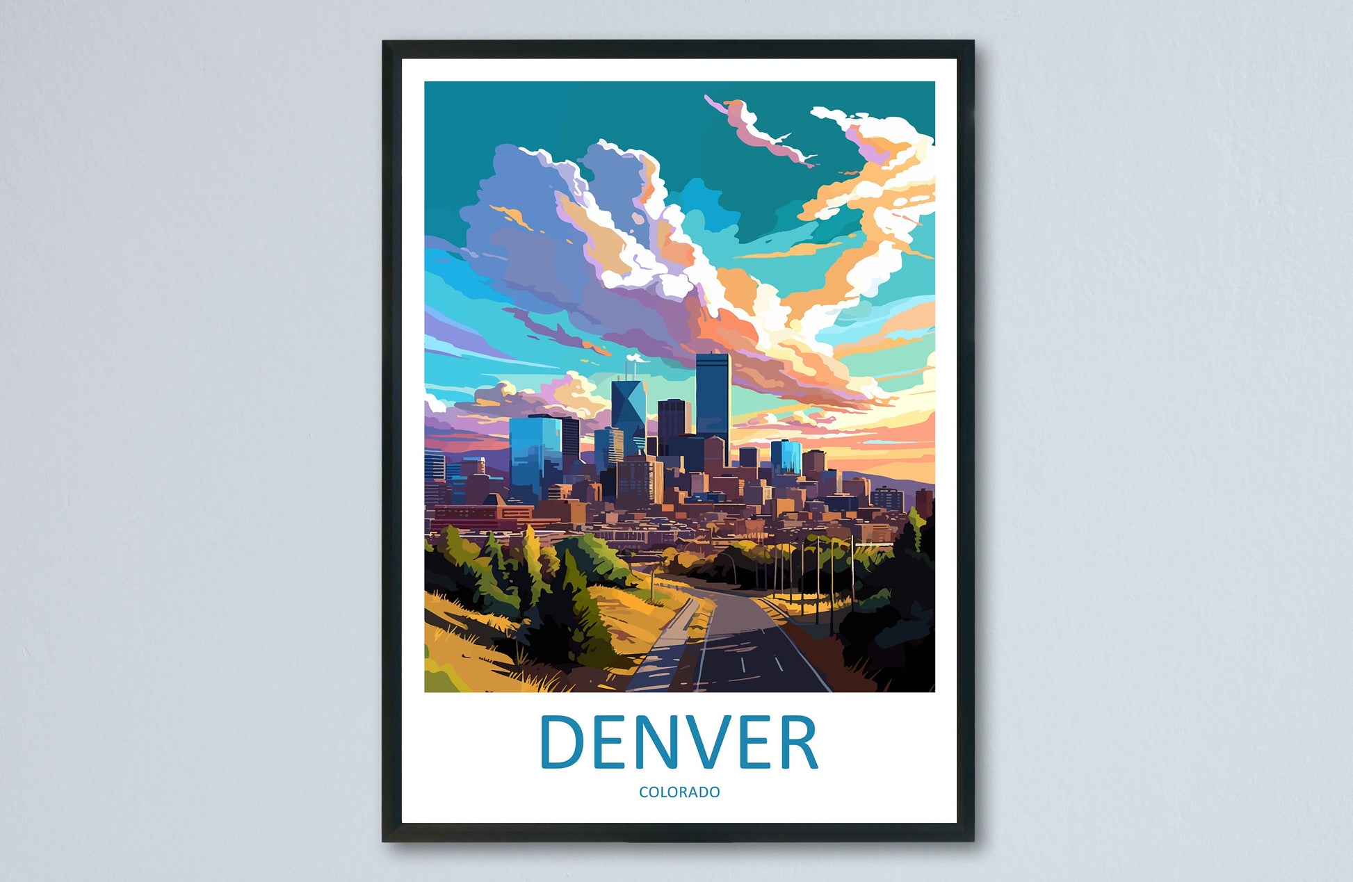 Denver Travel Print Wall Art Denver Wall Hanging Home Décor Denver Gift Art Lovers Colorado Art Gift Lover Print For Denver Lovers Print