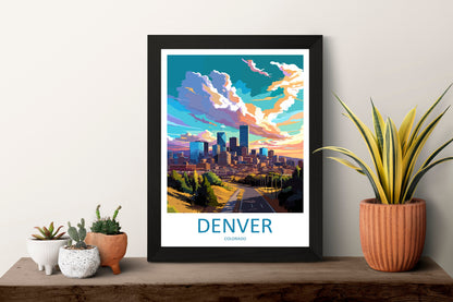 Denver Travel Print Wall Art Denver Wall Hanging Home Décor Denver Gift Art Lovers Colorado Art Gift Lover Print For Denver Lovers Print