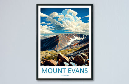 Mount Evans Travel Print Wall Art Mount Evans Wall Hanging Home Décor Mount Evans Gift Art Lovers Colorado Art Gift Lover Print