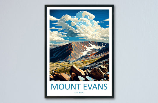 Mount Evans Travel Print Wall Art Mount Evans Wall Hanging Home Décor Mount Evans Gift Art Lovers Colorado Art Gift Lover Print