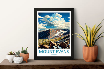 Mount Evans Travel Print Wall Art Mount Evans Wall Hanging Home Décor Mount Evans Gift Art Lovers Colorado Art Gift Lover Print