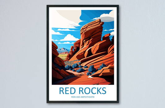 Red Rocks Park And Amphitheatre Travel Print Wall Art Red Rocks Park Wall Hanging Home Décor Red Rocks Park Gift Art Lovers Colorado Art