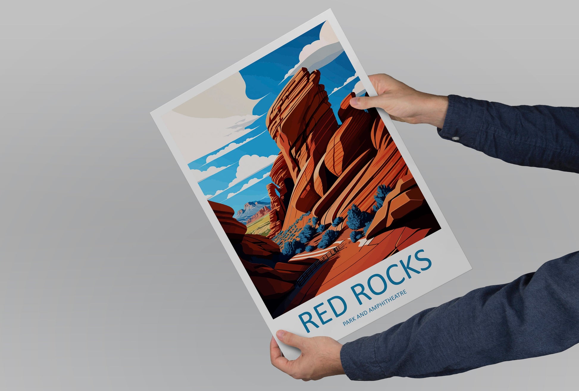 Red Rocks Park And Amphitheatre Travel Print Wall Art Red Rocks Park Wall Hanging Home Décor Red Rocks Park Gift Art Lovers Colorado Art