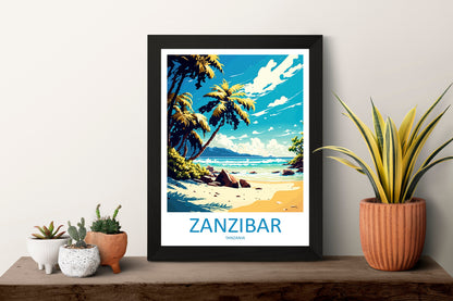 Zanzibar Travel Print Wall Art Zanzibar Wall Hanging Home Décor Zanzibar Gift Art Lovers Tanzania Art Print Zanzibar Wall Décor Art