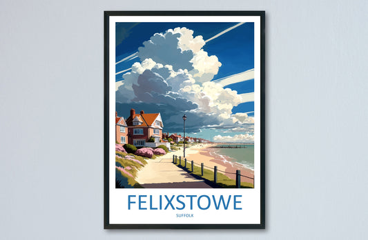 Felixstowe Travel Print Wall Art Felixstowe Wall Hanging Home Décor Felixstowe Gift Art Lovers England Art Lover Gift Felixstowe Art