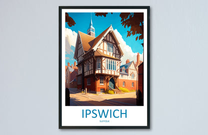 Ipswich Travel Print Wall Art Ipswich Wall Hanging Home Décor Ipswich Gift Art Lovers England Art Lover Gift Ipswich Art