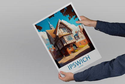 Ipswich Travel Print Wall Art Ipswich Wall Hanging Home Décor Ipswich Gift Art Lovers England Art Lover Gift Ipswich Art