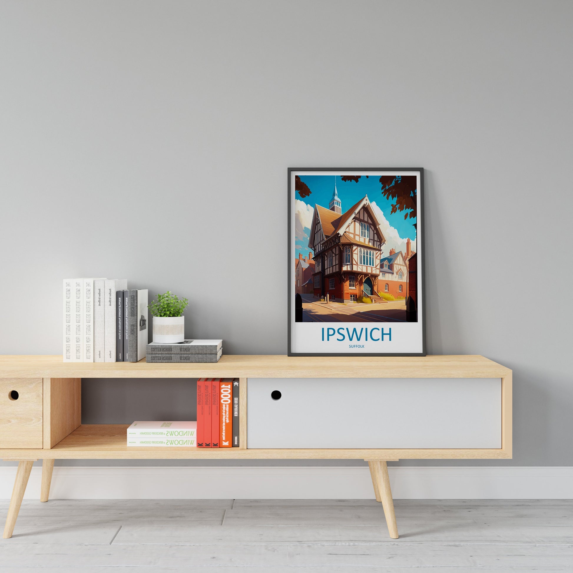 Ipswich Travel Print Wall Art Ipswich Wall Hanging Home Décor Ipswich Gift Art Lovers England Art Lover Gift Ipswich Art
