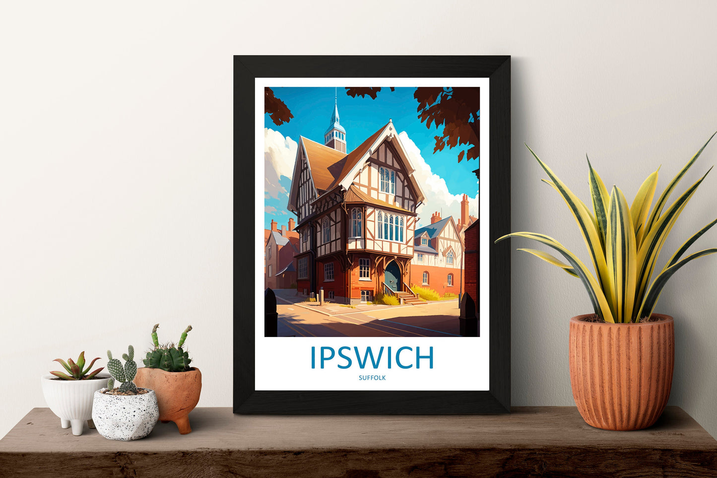 Ipswich Travel Print Wall Art Ipswich Wall Hanging Home Décor Ipswich Gift Art Lovers England Art Lover Gift Ipswich Art
