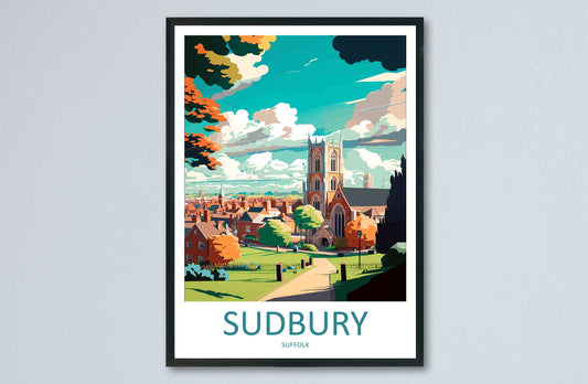 Sudbury Travel Print Wall Art Sudbury Wall Hanging Home Décor Sudbury Gift Art Lovers England Art Lover Gift Sudbury Art