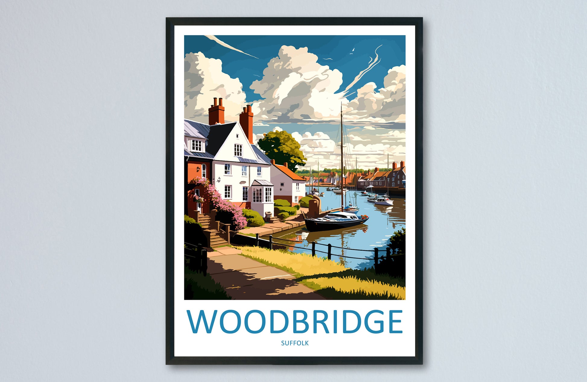Woodbridge Travel Print Wall Art Woodbridge Wall Hanging Home Décor Woodbridge Gift Art Lovers England Art Lover Gift Woodbridge Art