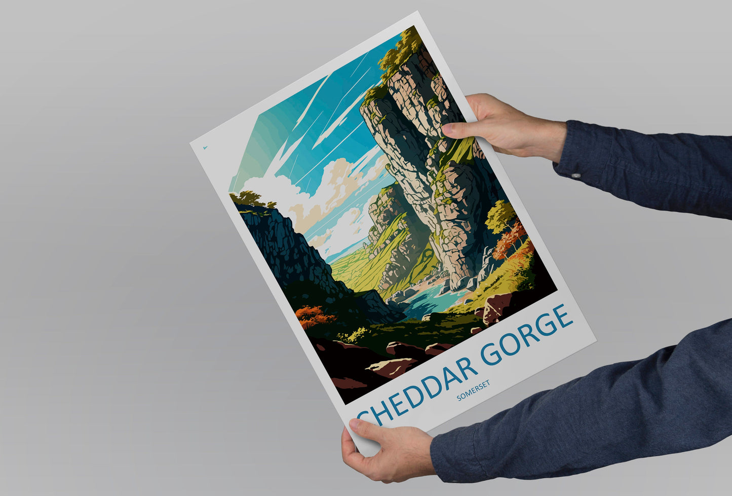 Cheddar Gorge Travel Print Wall Art Cheddar Gorge Wall Hanging Home Décor Cheddar Gorge Gift Art Lovers England Art Lover Gift Cheddar Gorge