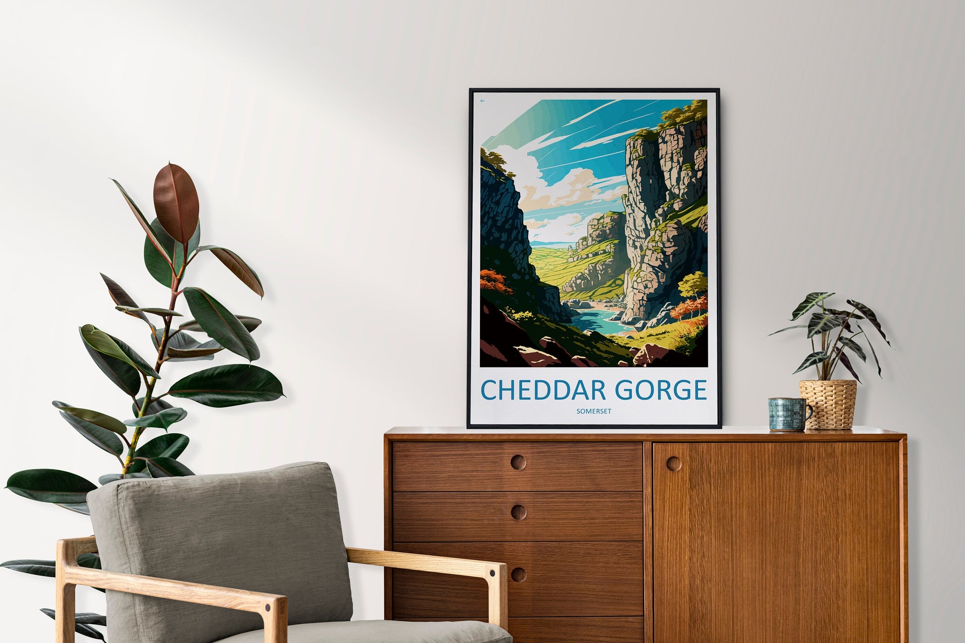 Cheddar Gorge Travel Print Wall Art Cheddar Gorge Wall Hanging Home Décor Cheddar Gorge Gift Art Lovers England Art Lover Gift Cheddar Gorge