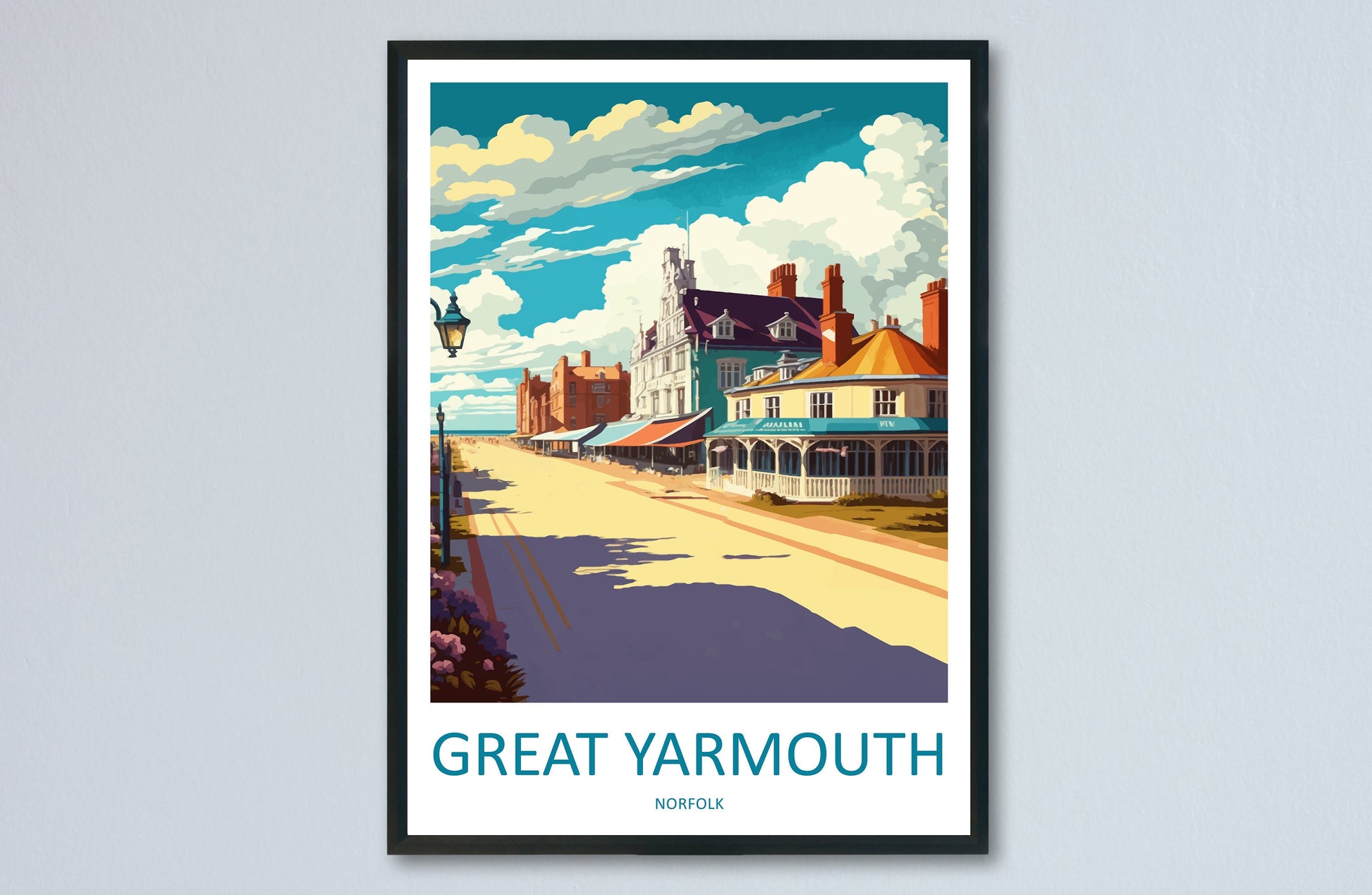Great Yarmouth Travel Print Wall Art Great Yarmouth Wall Hanging Home Décor Great Yarmouth Gift Art Lovers England Art Lover Gift