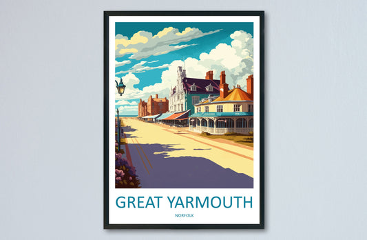 Great Yarmouth Travel Print Wall Art Great Yarmouth Wall Hanging Home Décor Great Yarmouth Gift Art Lovers England Art Lover Gift