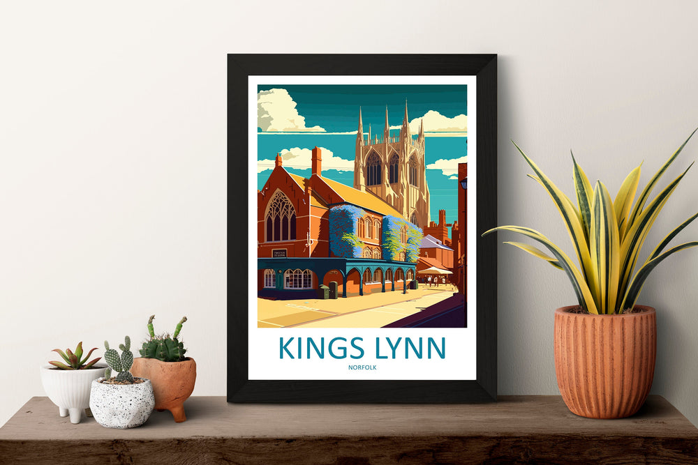 Kings Lynn Travel Print Wall Art Kings Lynn Wall Hanging Home Décor Kings Lynn Gift Art Lovers England Art Lover Gift Kings Lynn Art