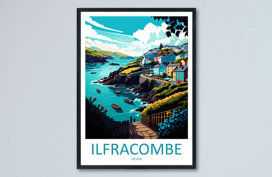 Ilfracombe Travel Print Wall Art Ilfracombe Wall Hanging Home Décor Ilfracombe Gift Art Lovers England Art Lover Gift Ilfracombe Art