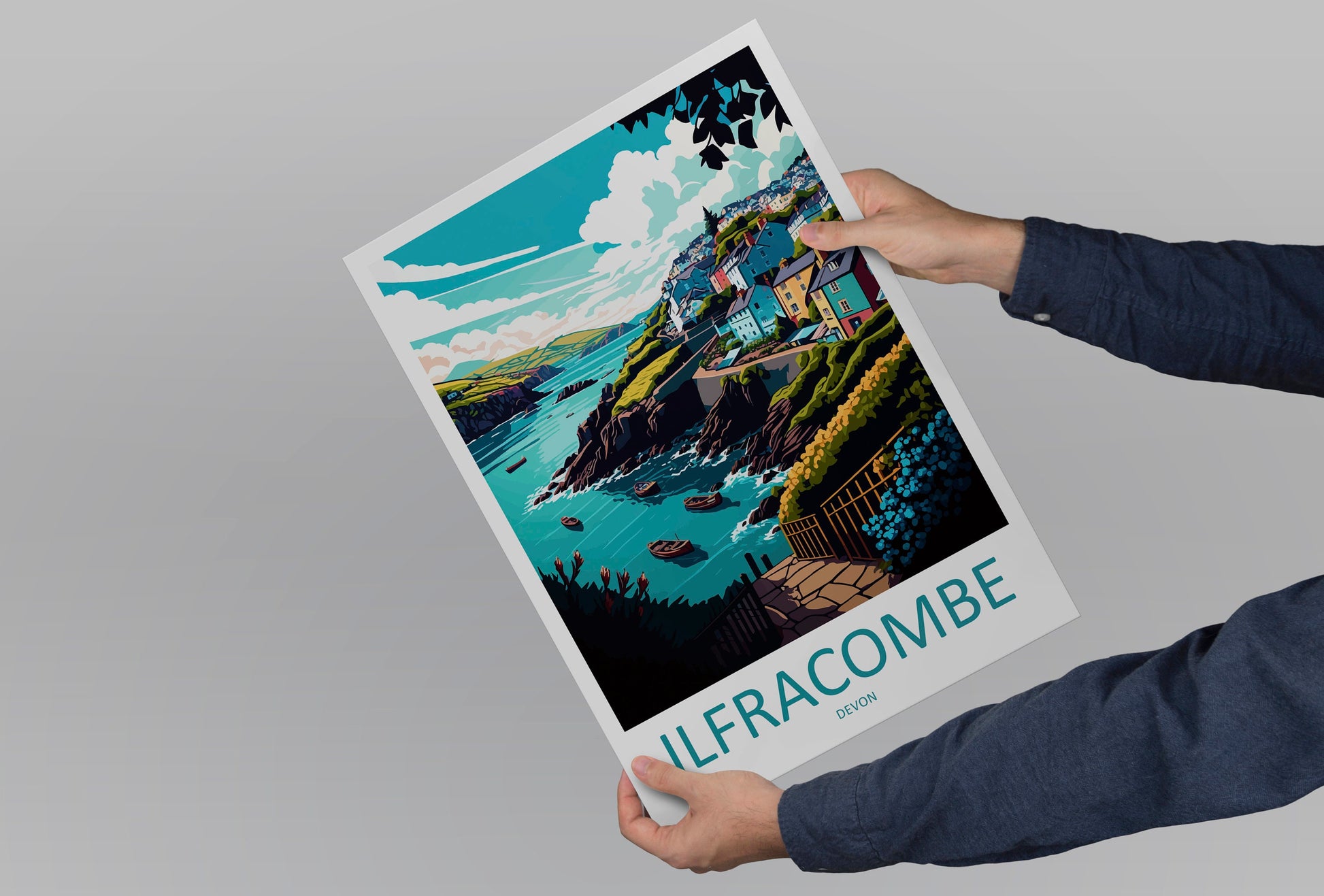 Ilfracombe Travel Print Wall Art Ilfracombe Wall Hanging Home Décor Ilfracombe Gift Art Lovers England Art Lover Gift Ilfracombe Art