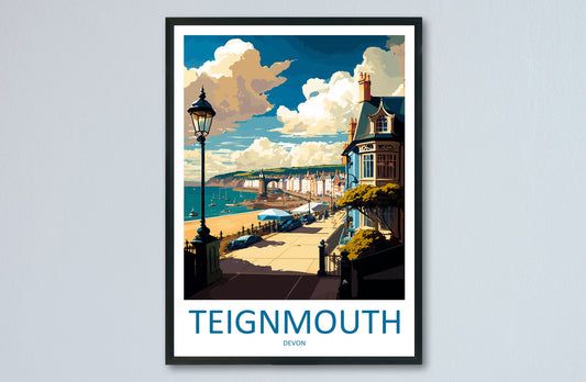 Teignmouth Travel Print Wall Art Teignmouth Wall Hanging Home Décor Teignmouth Gift Art Lovers England Art Lover Gift Teignmouth Art