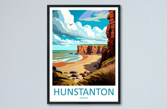 Hunstanton Cliffs Travel Print Wall Art Hunstanton Wall Hanging Home Décor Hunstanton Gift Art Lovers England Art Lover Gift Hunstanton