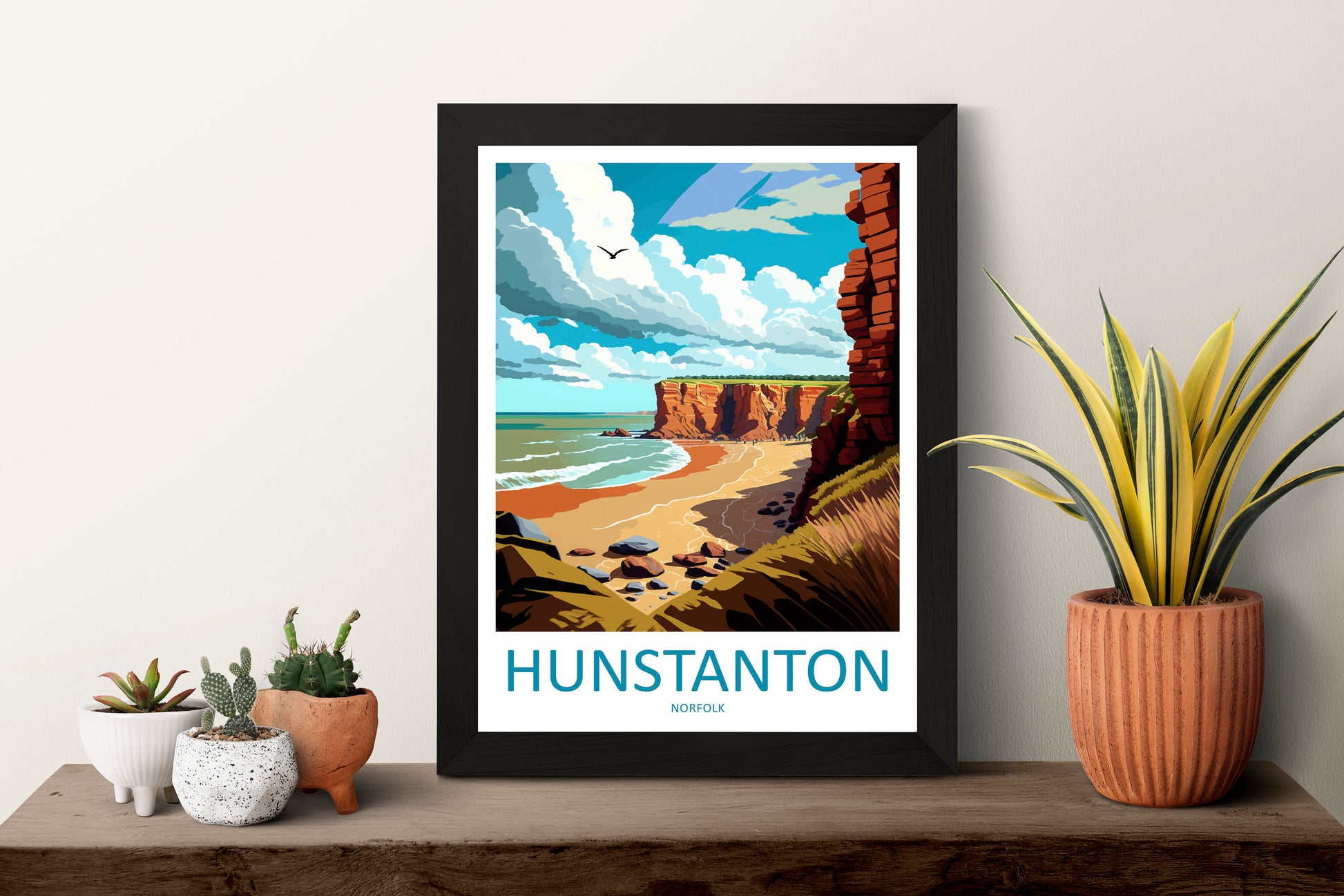 Hunstanton Cliffs Travel Print Wall Art Hunstanton Wall Hanging Home Décor Hunstanton Gift Art Lovers England Art Lover Gift Hunstanton