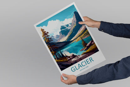 Glacier National Park Travel Print Wall Art Glacier National Park Wall Hanging Home Décor Glacier National Park Gift Art