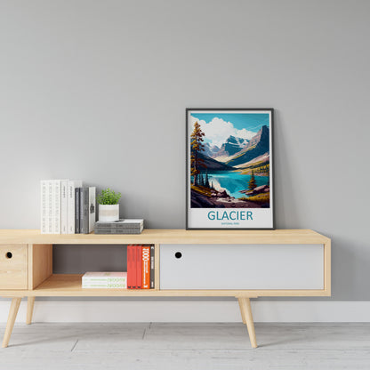 Glacier National Park Travel Print Wall Art Glacier National Park Wall Hanging Home Décor Glacier National Park Gift Art