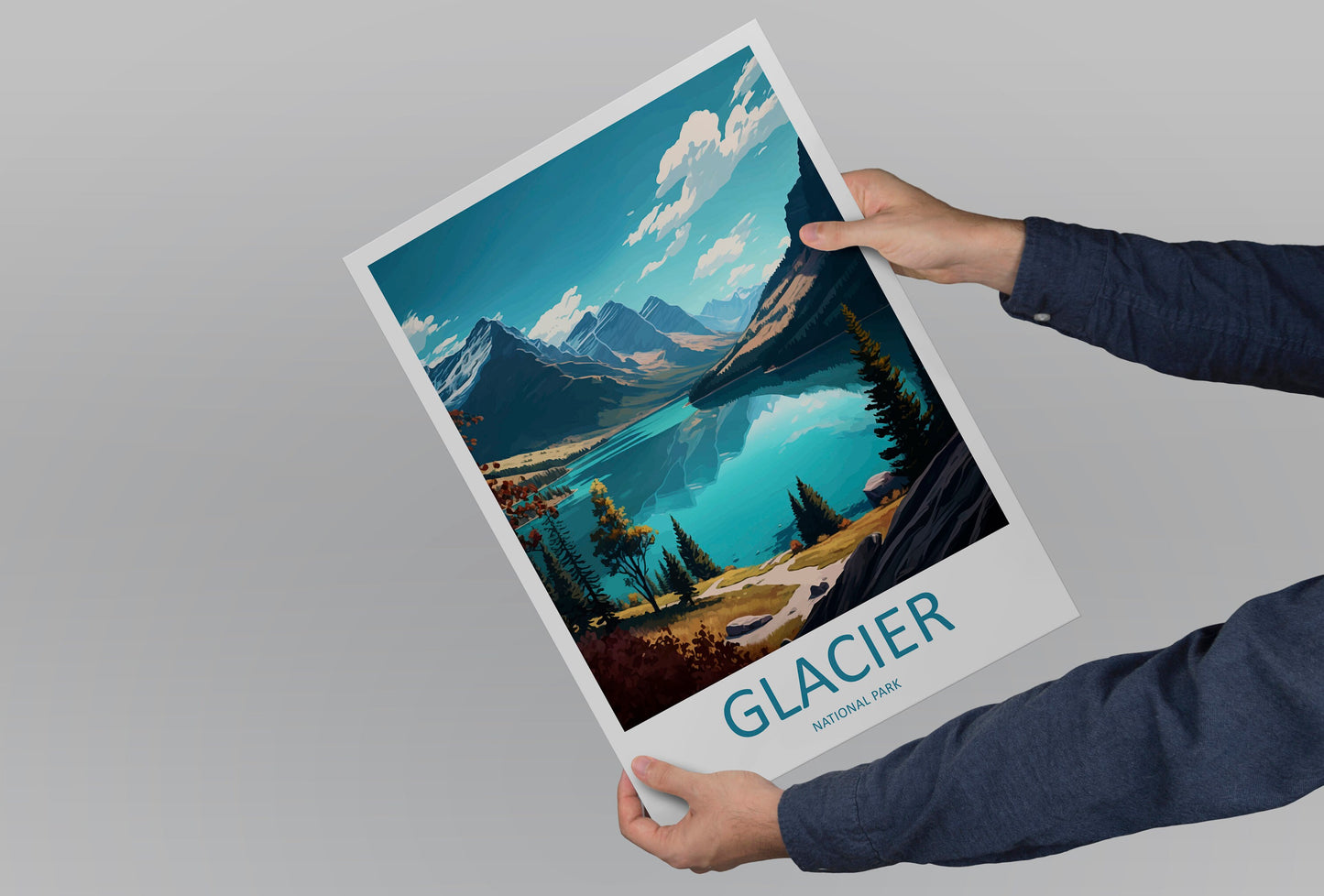 Glacier National Park Travel Print Wall Art Glacier National Park Wall Hanging Home Décor Glacier National Park Gift Art