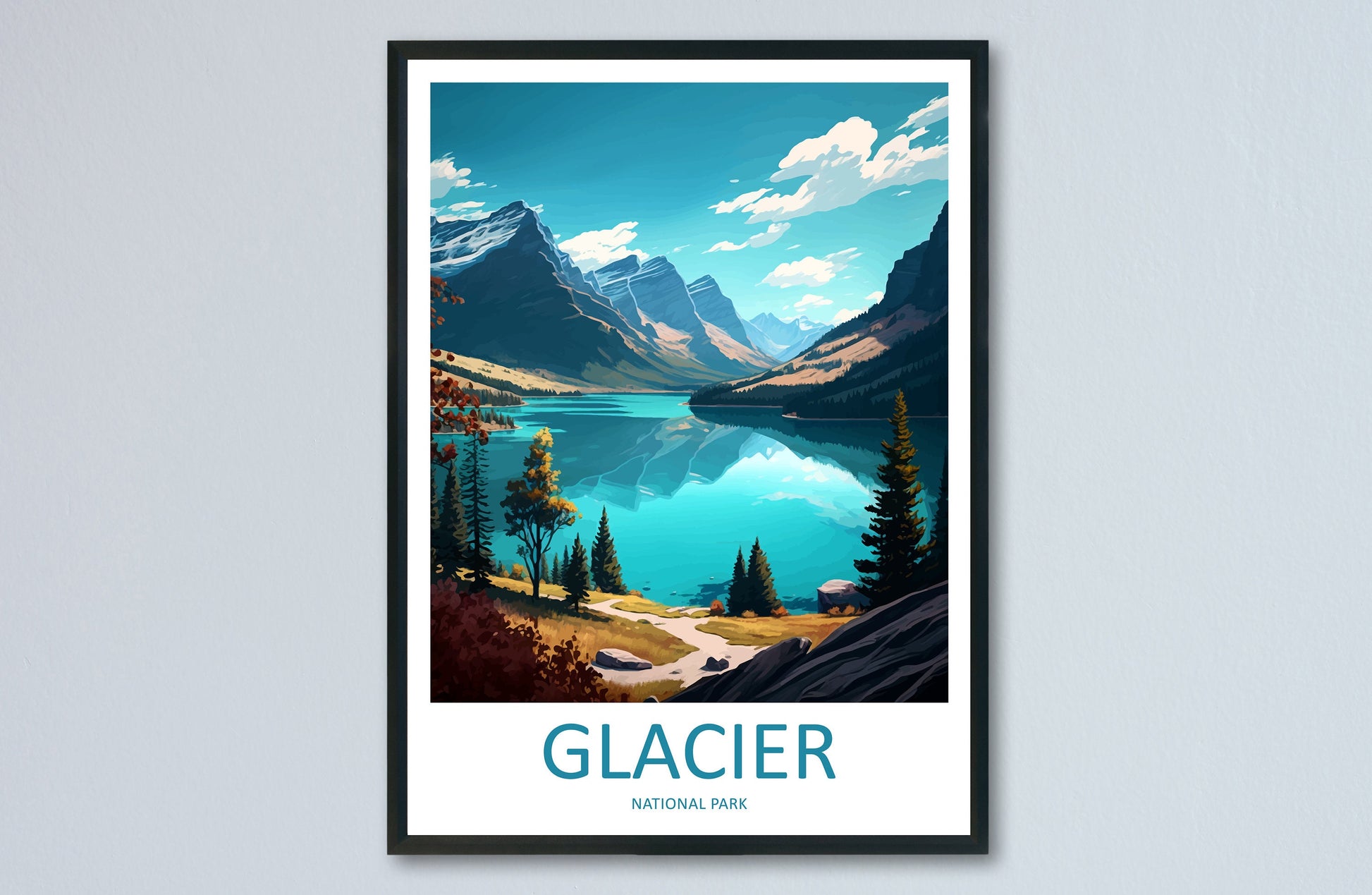 Glacier National Park Travel Print Wall Art Glacier National Park Wall Hanging Home Décor Glacier National Park Gift Art