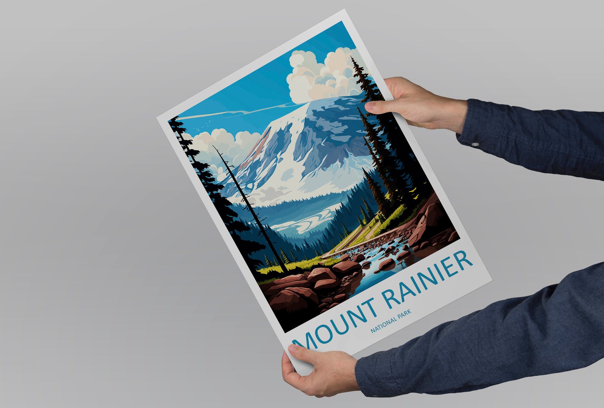 Mount Rainier National Park Travel Print Wall Art Mount Rainier National Park Wall Hanging Home Décor Mount Rainier National Park Gift Art
