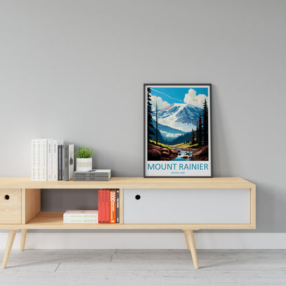 Mount Rainier National Park Travel Print Wall Art Mount Rainier National Park Wall Hanging Home Décor Mount Rainier National Park Gift Art