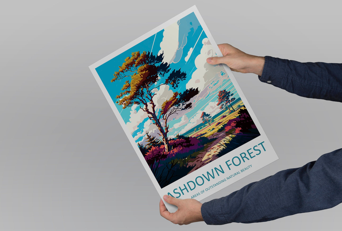 Ashdown Forest Travel Print Wall Art Ashdown Forest Wall Hanging Home Decoration Ashdown Forest Gift Art Lovers Wall Art