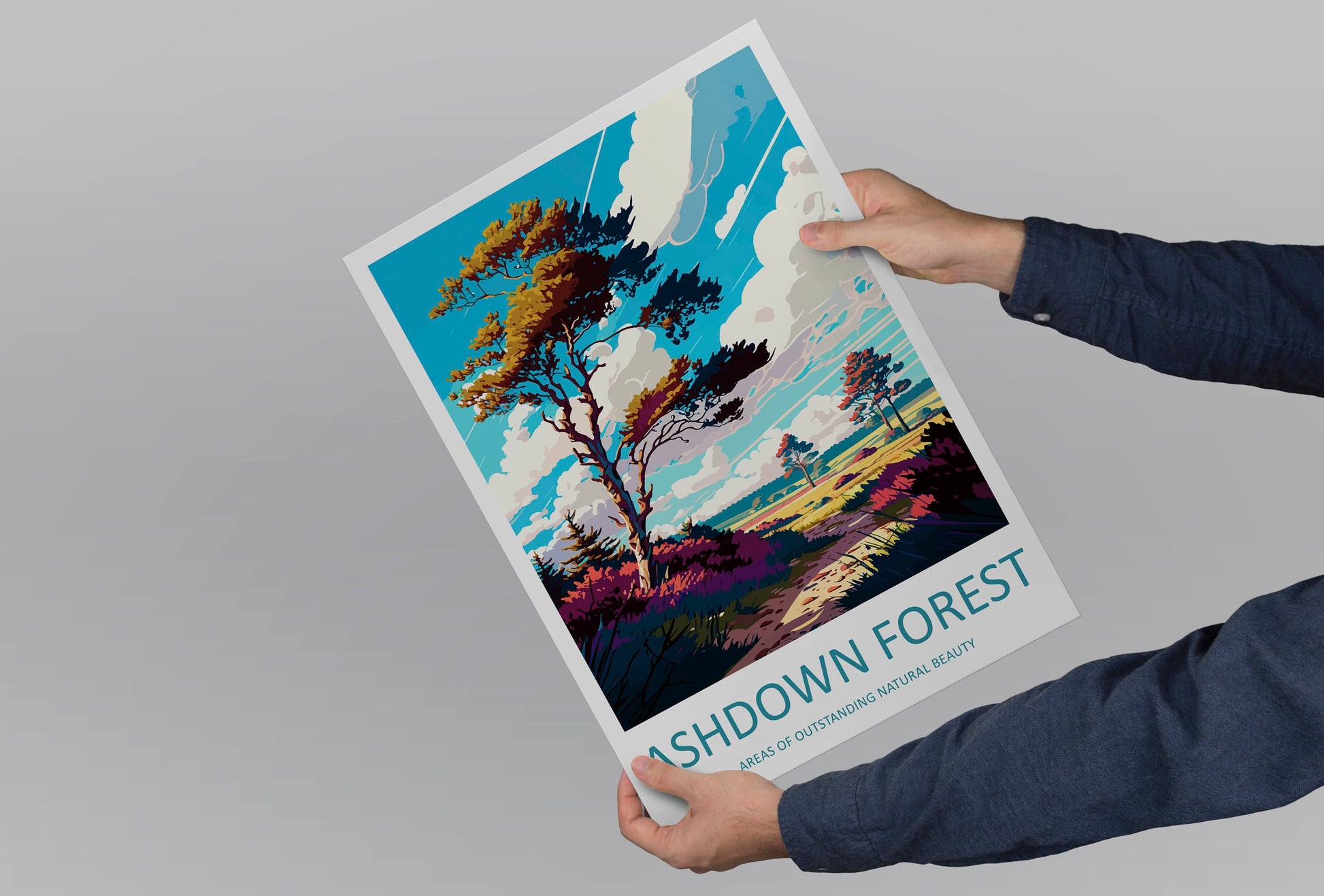 Ashdown Forest Travel Print Wall Art Ashdown Forest Wall Hanging Home Decoration Ashdown Forest Gift Art Lovers Wall Art